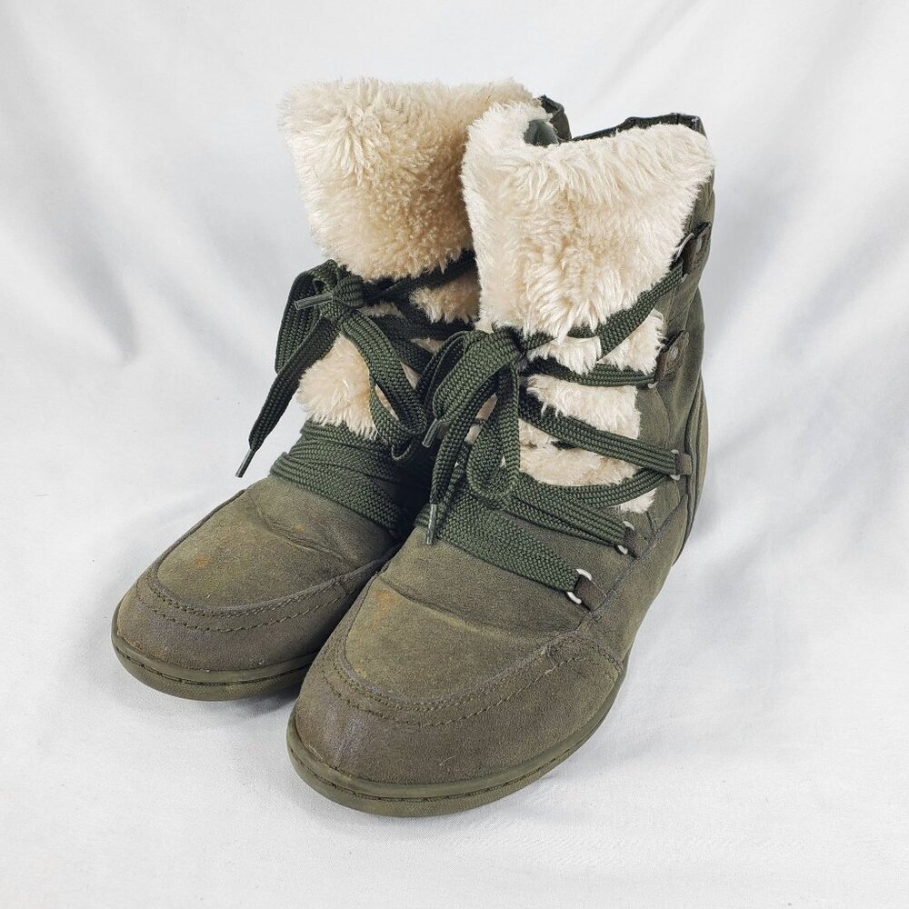Guess Olive Green Faux Fur Lined Winter Boots - Picture 3 of 8